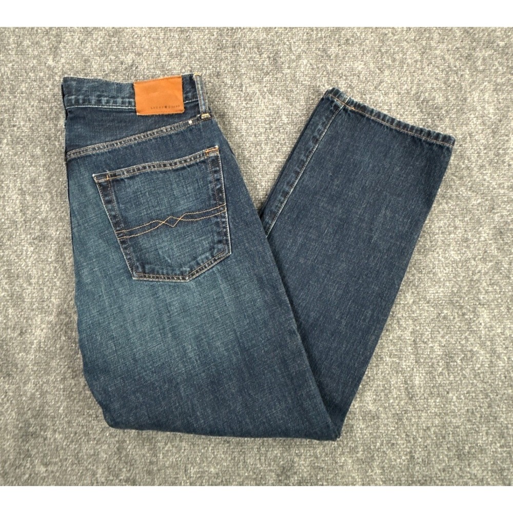 Lucky Brand 221 Original Straight Jeans Mens 32x30 Medium Wash Blue Denim